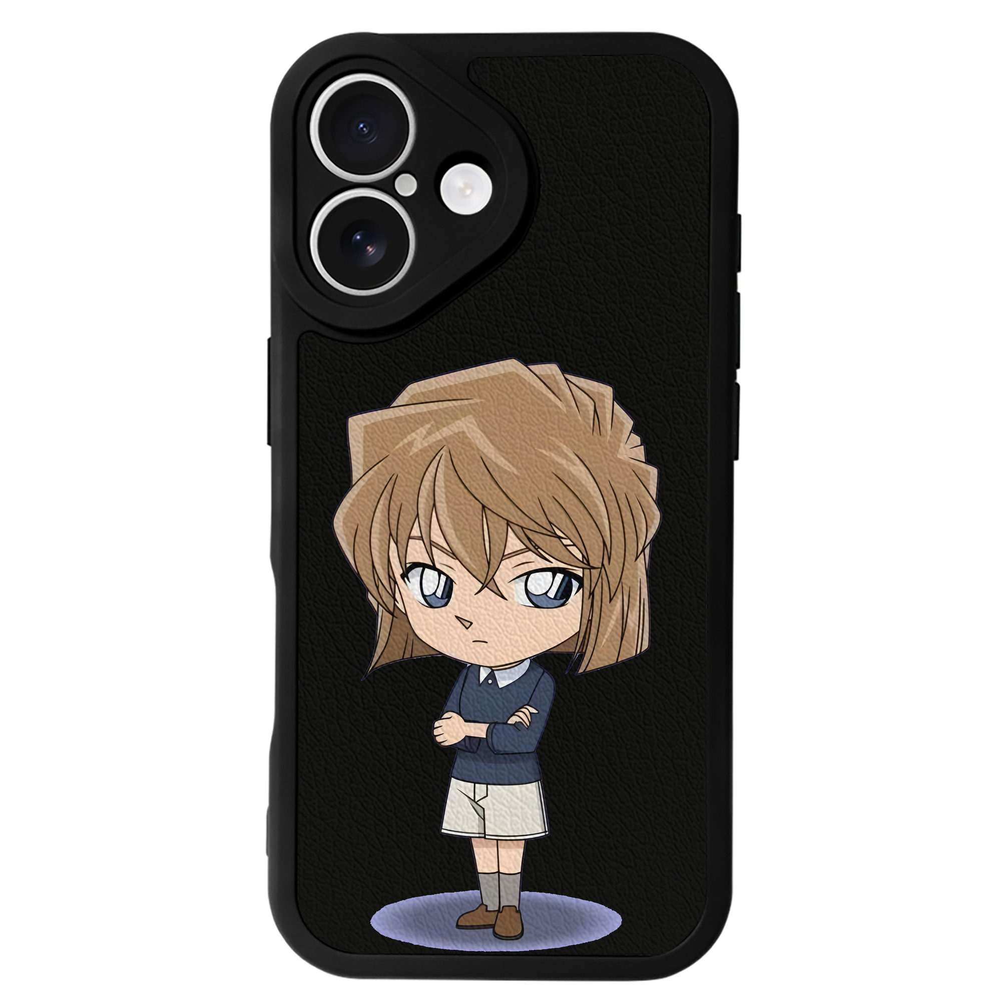 （画像用） 名探偵コナン 灰原 哀 はいばら あい Detective Conan Anita Hailey、Vi Graythorn Haibara Ai 【iPhone 16シリーズ対応】シリコンスマホケース（レザー調） 材質：シリコン